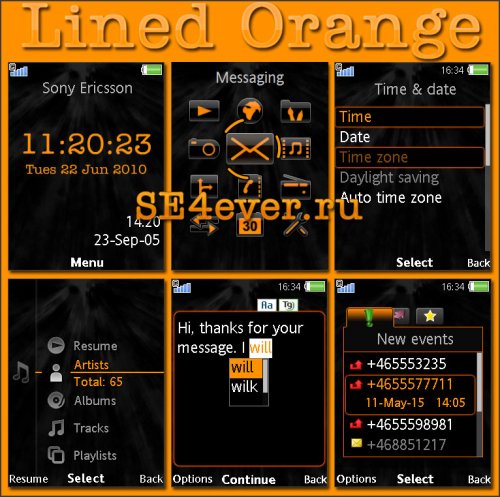 Lined Orange -     Sony Ericsson A200