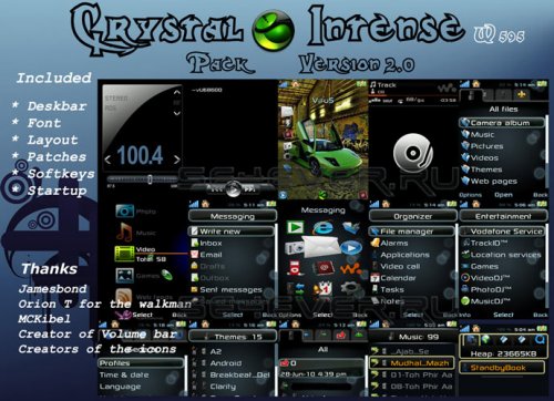 Crystal Intense Pack 2.0 For Sony Ericsson W595 R3EF001