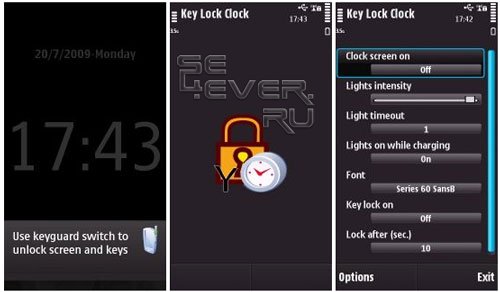 Key Lock Clock - -  Symbian 9.1-9.4