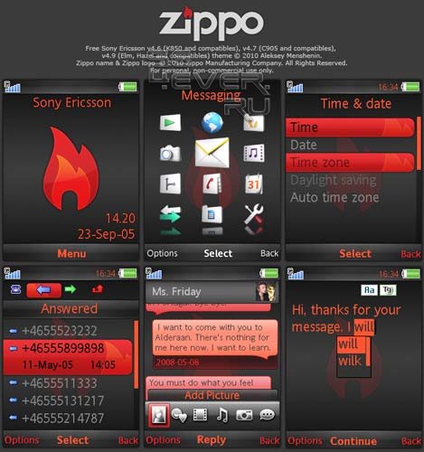 Zippo - Sony Ericsson A200 Theme