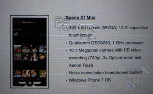 Xperia X7  X7 mini - Windows Phone 7   Sony Ericsson?