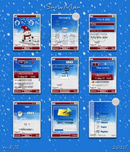 SnowMan - Flash Theme 2.1 For Sony Ericsson