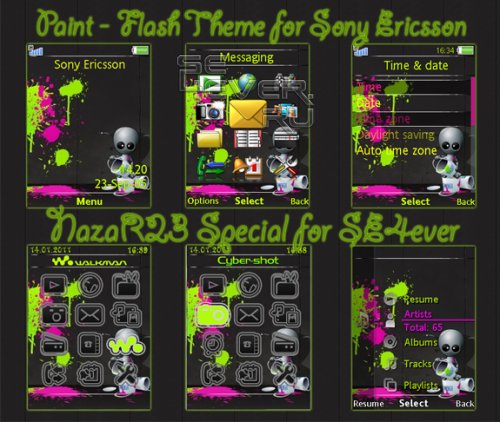 Paint - Flash Theme 2.1 for Sony Ericsson 240x320