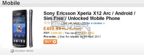 Sony Ericsson Xperia X12 Arc     
