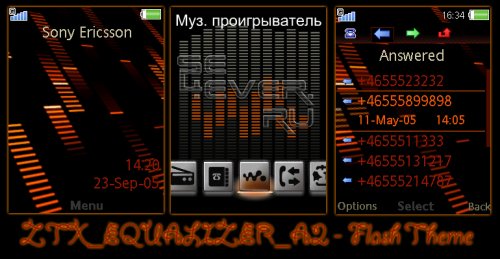 ZTX EQUALIZER A2 - Flash Theme 2.1 for Sony Ericsson 240x320